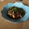 Menú Kuidaore - Salteado de shitake con panceta ibérica prensada, yema de huevo y parmentier