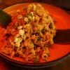 Delicius 3.5: arroz al wok con panceta a baja temperatura, tofu macerado en miel, mix de setas, cebollino y salsa de sésamo