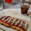 Coca de pimiento asado con boquerones